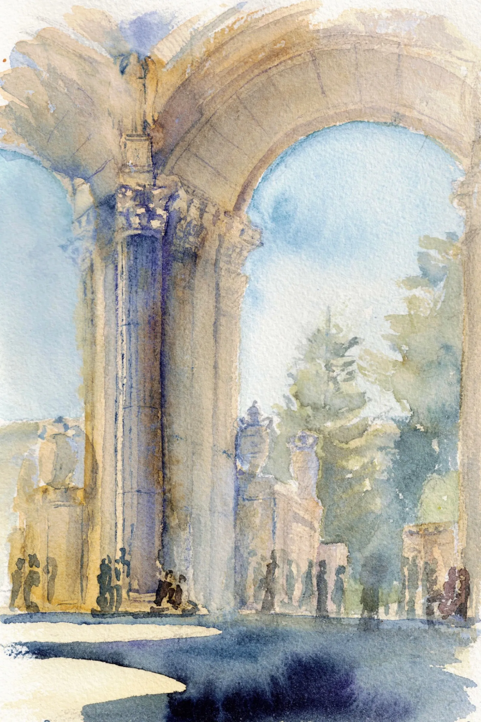 Palace of Fine Arts — watercolor by Katya Studenaya